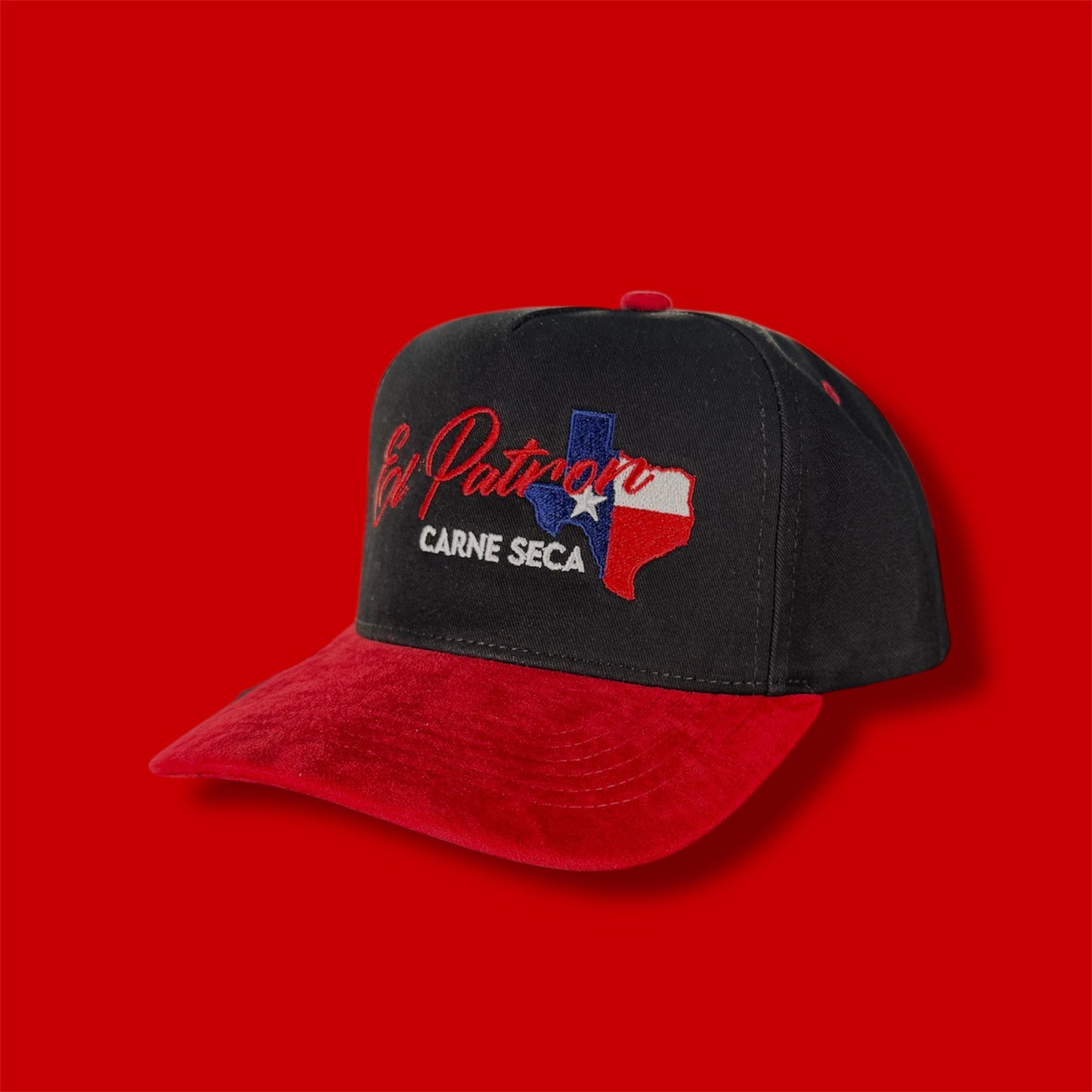El Patron Carne Seca 5-Panel Snapback – Red Suede Bill | Maximum Comfort | Limited Edition