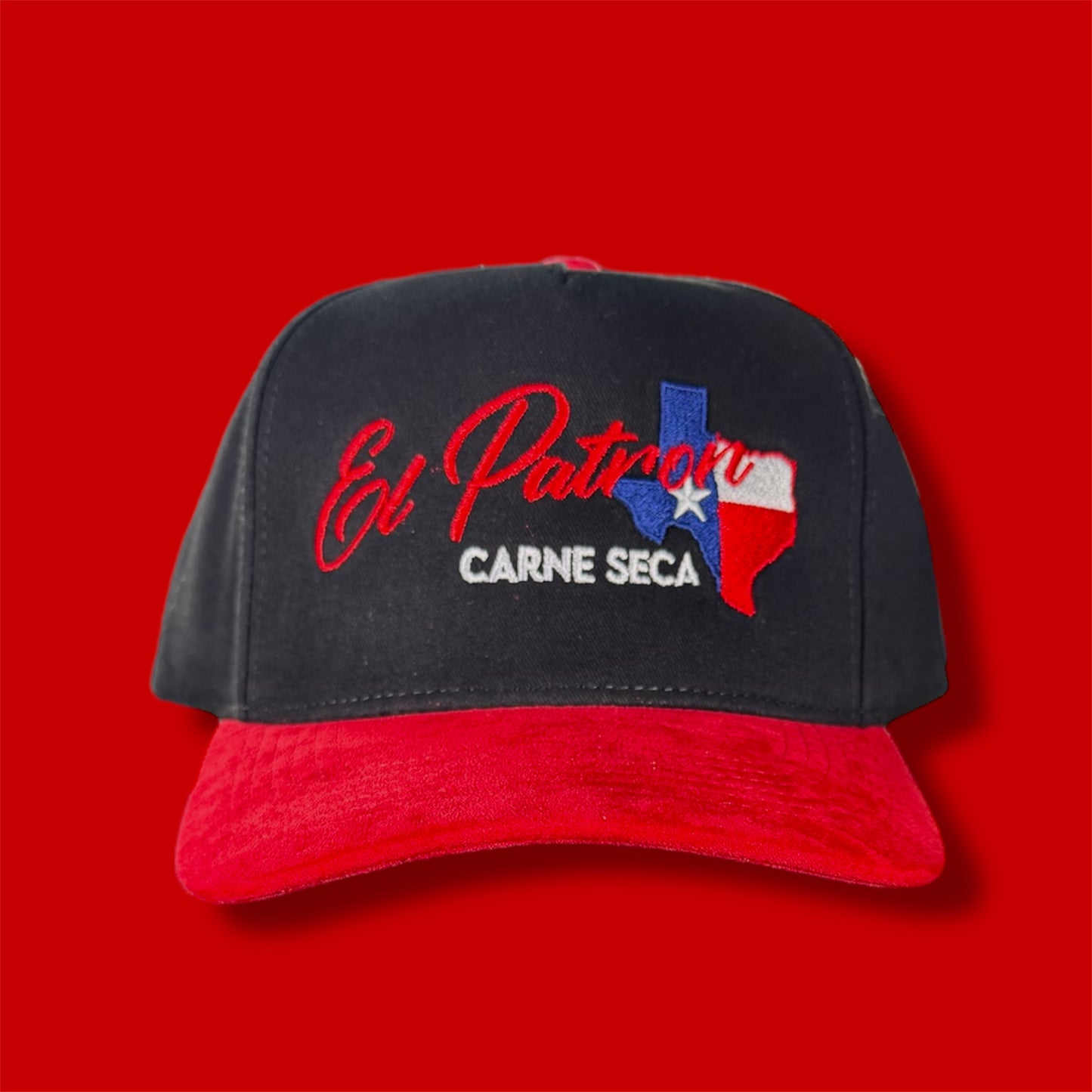 El Patron Carne Seca 5-Panel Snapback – Red Suede Bill | Maximum Comfort | Limited Edition