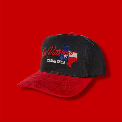 El Patron Carne Seca 5-Panel Snapback – Red Suede Bill | Maximum Comfort | Limited Edition