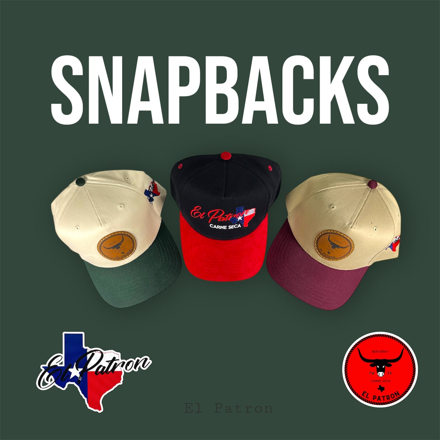 El Patron Carne Seca 5-Panel Snapback – Red Suede Bill | Maximum Comfort | Limited Edition