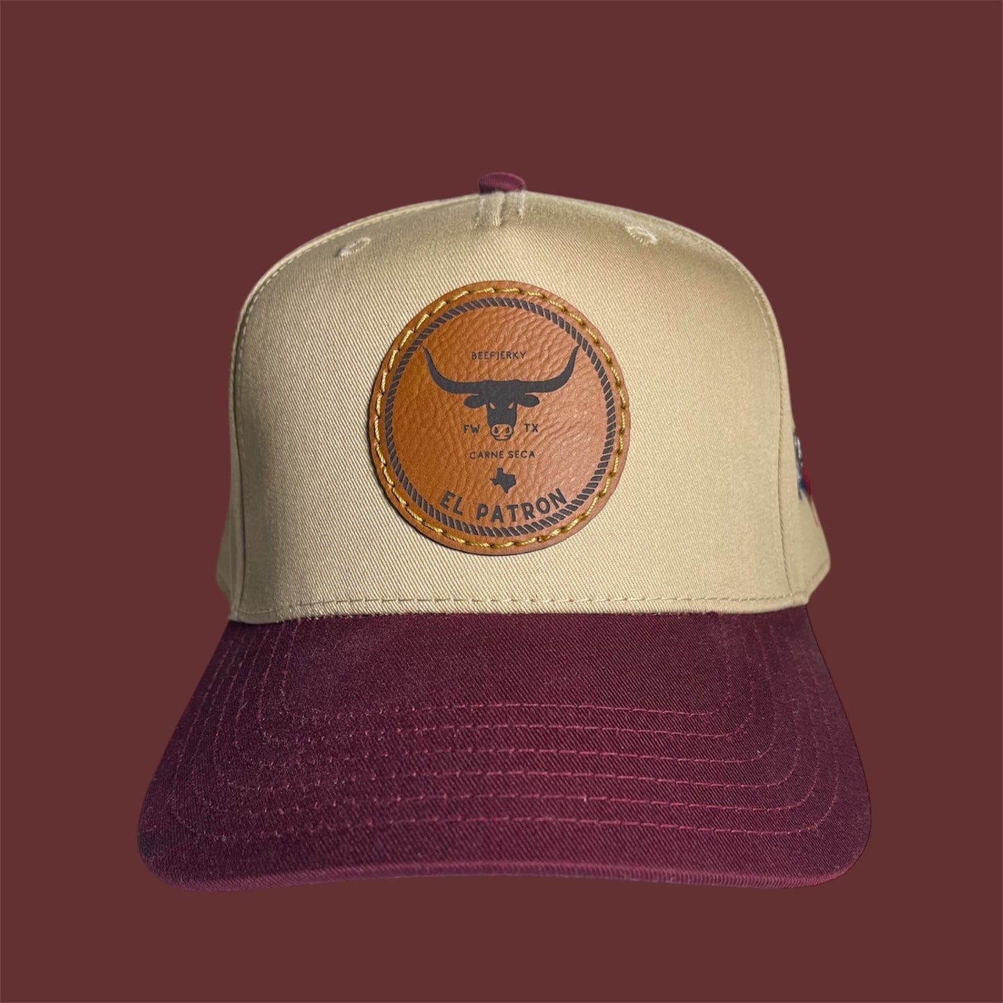 El Patron Carne Seca Snapback Hat Wine red – Mid Profile | Maximum Comfort